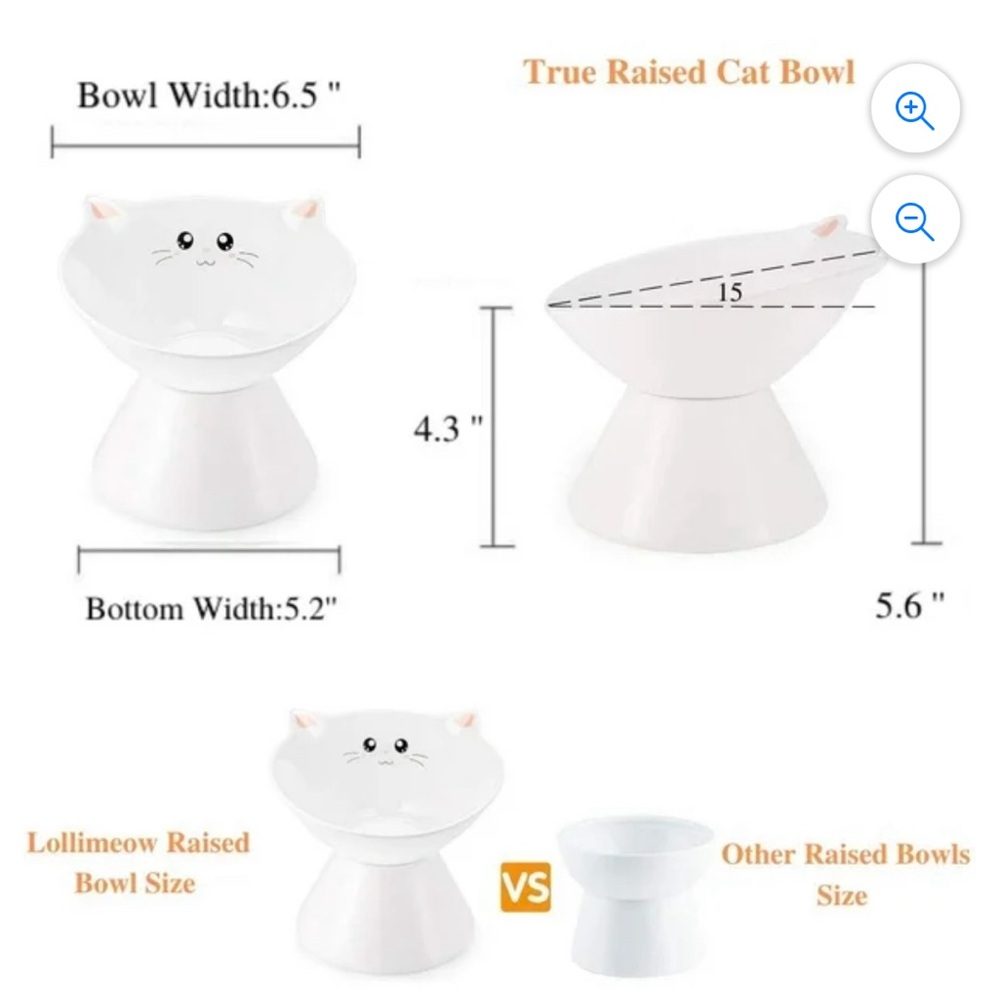 Ceramic Raised Cat Bowl,Elevated X Food or Water Bowl. - Picture 6 of 8